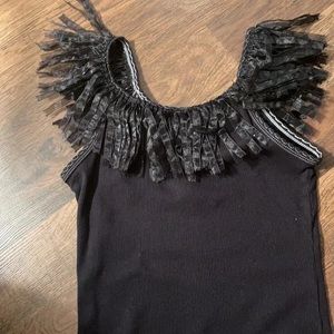 Victoria Sleeveless Fringed Neckline Tank Top Medium（1）